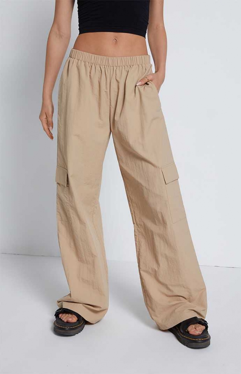 Pantalones PacSun Relaxed Pull On Cargo Mujer Marrones | ZDTIG8735