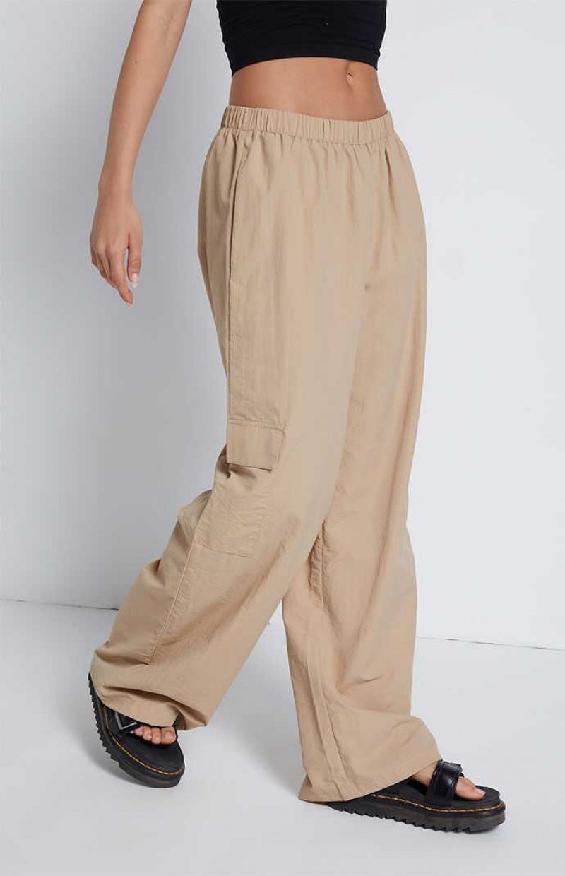 Pantalones PacSun Relaxed Pull On Cargo Mujer Marrones | ZDTIG8735