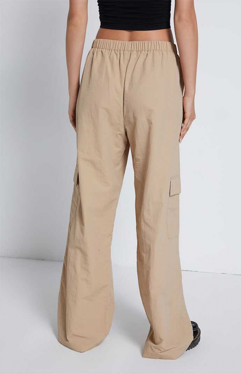 Pantalones PacSun Relaxed Pull On Cargo Mujer Marrones | ZDTIG8735