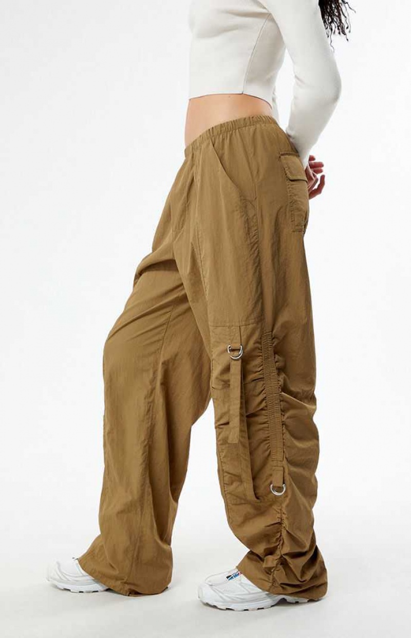 Pantalones PacSun Ruched Low Rise Pull-On Mujer Marrones | GUFWT5839