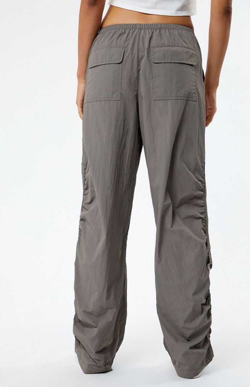 Pantalones PacSun Ruched Low Rise Pull-On Mujer Gris | ESAWG3570