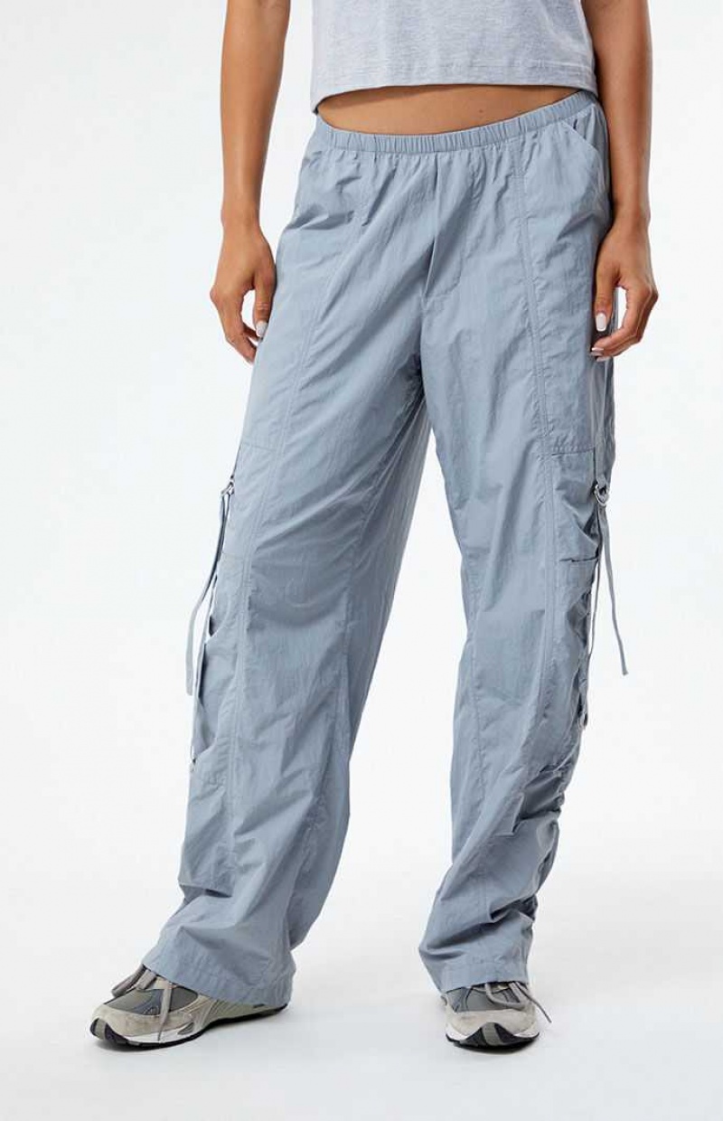 Pantalones PacSun Ruched Low Rise Pull-On Mujer Azules | TPACX0176