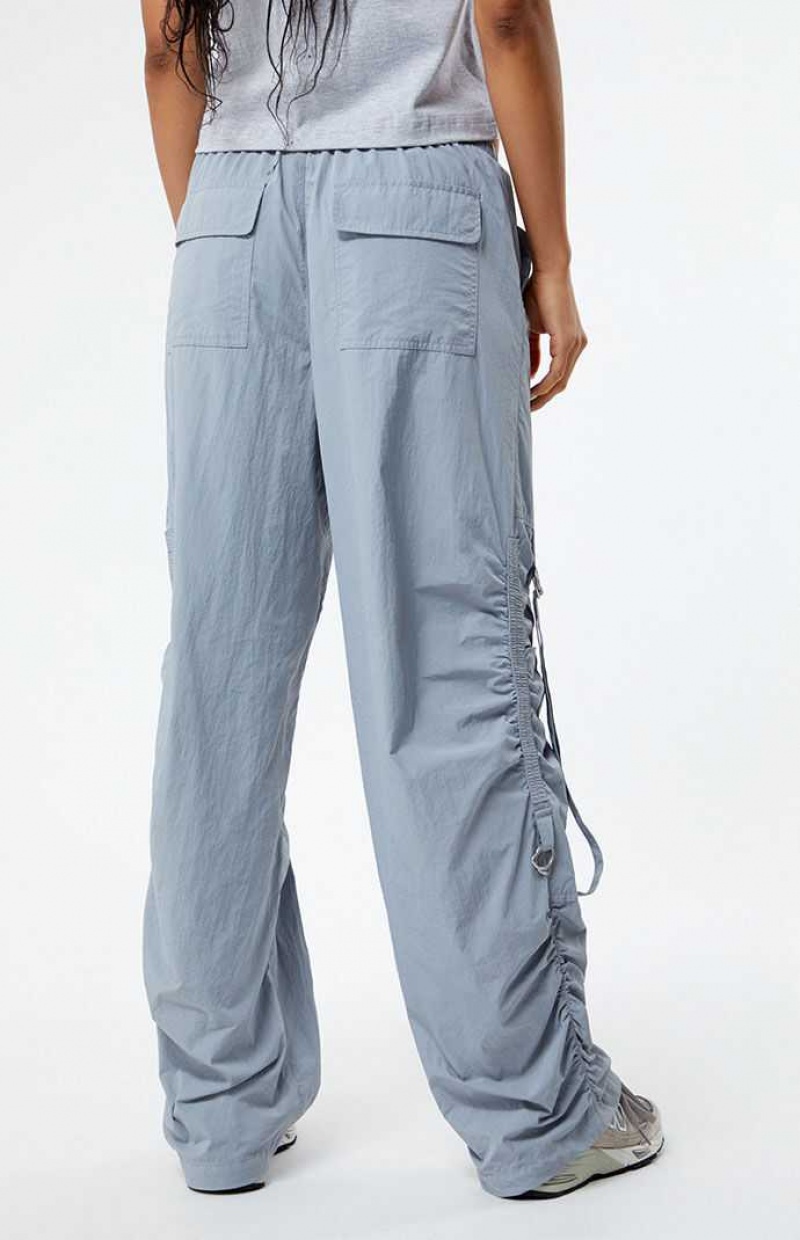 Pantalones PacSun Ruched Low Rise Pull-On Mujer Azules | TPACX0176