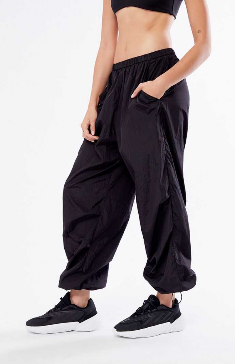 Pantalones PacSun Ruched Shine gy Mujer Negras | VBFON3487