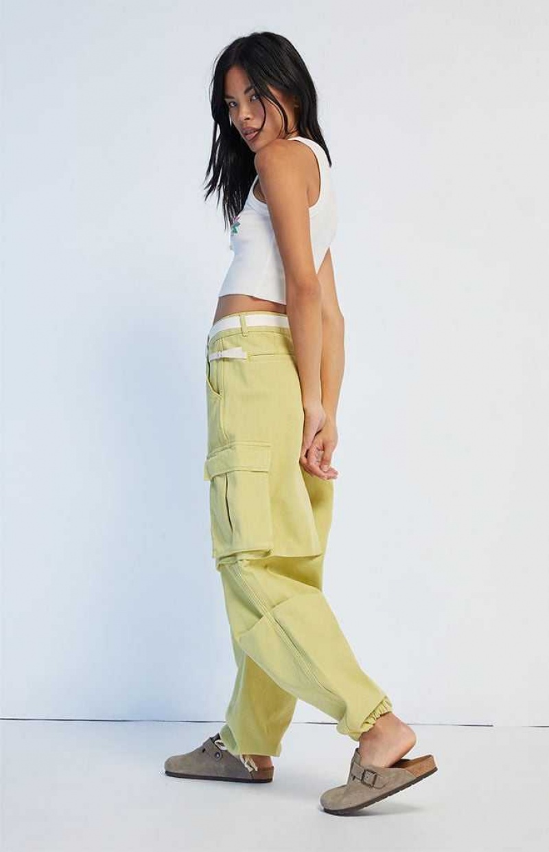 Pantalones PacSun Sage Balloon Cargo Mujer Verde Oliva | PNUTM1397