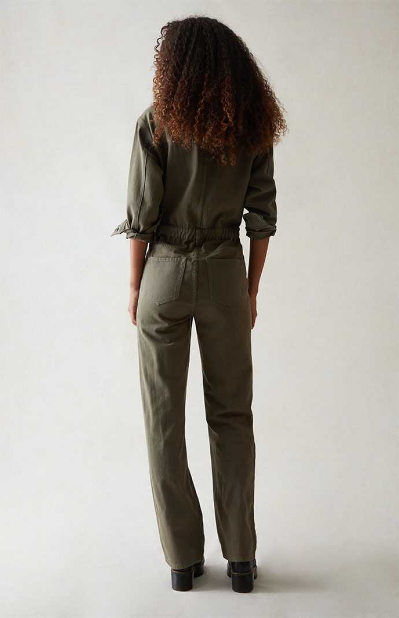 Pantalones PacSun Seaweed Long Sleeve Jumpsuit Mujer SEAWEED | CUBXY5974