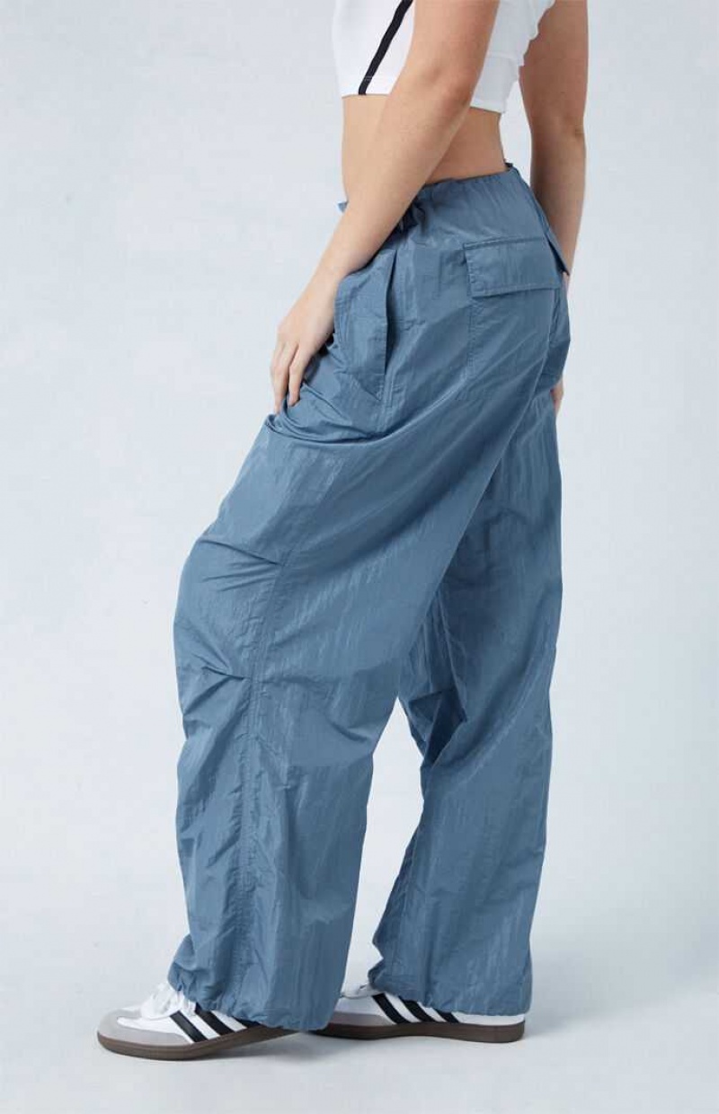 Pantalones PacSun Shine Low Rise Parachute Mujer Azules | NGSQD9826