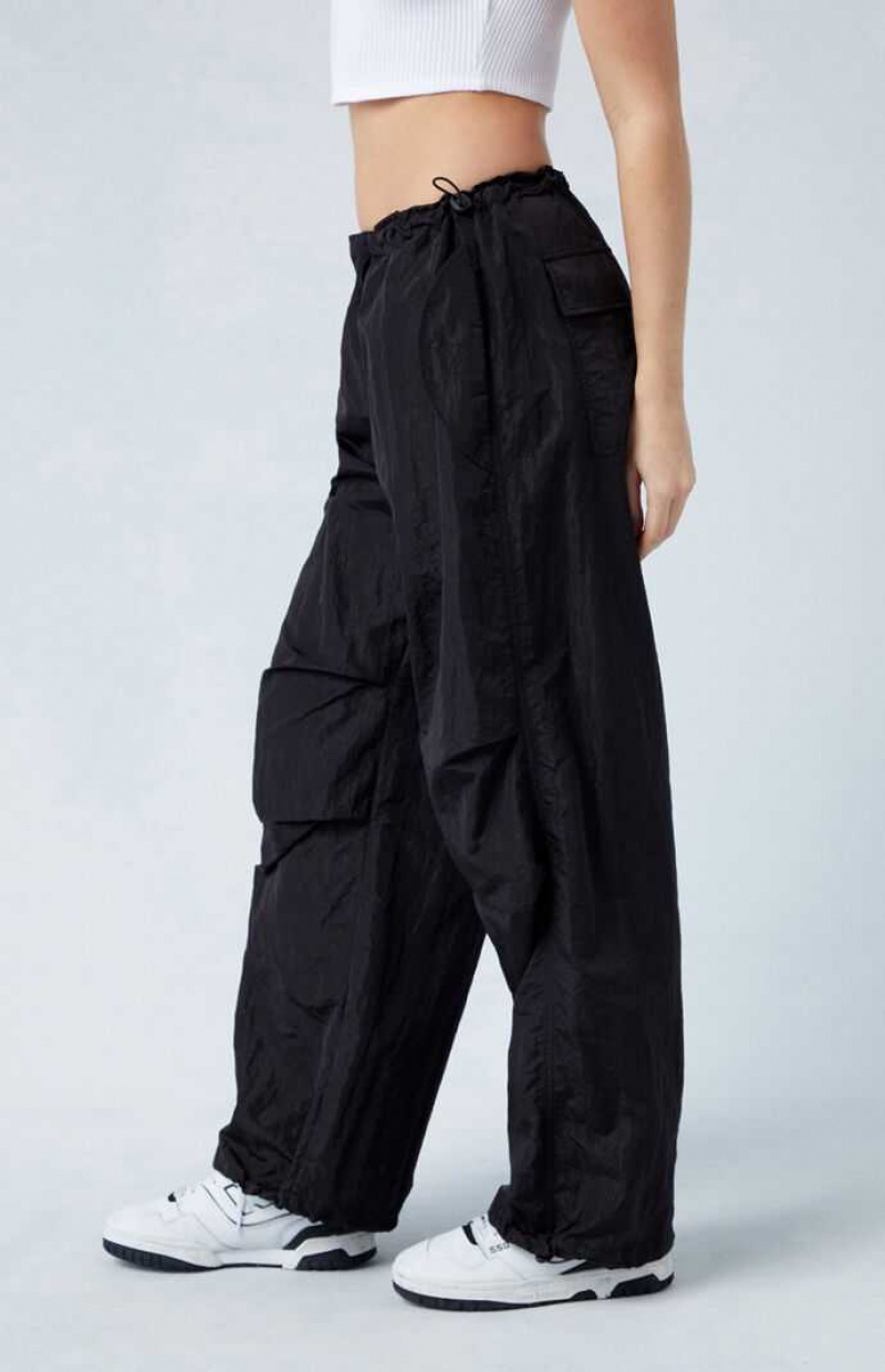 Pantalones PacSun Shine Low Rise Parachute Mujer Negras | YAFDJ9614