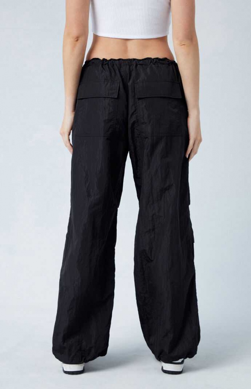 Pantalones PacSun Shine Low Rise Parachute Mujer Negras | YAFDJ9614