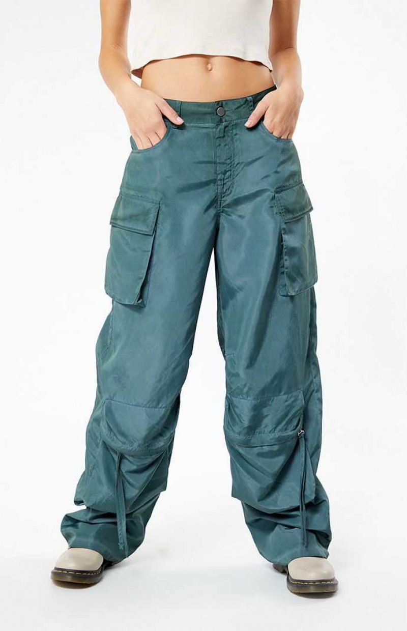 Pantalones PacSun Showpiece Low Rise Cargo Mujer Verde | BFDVQ3597