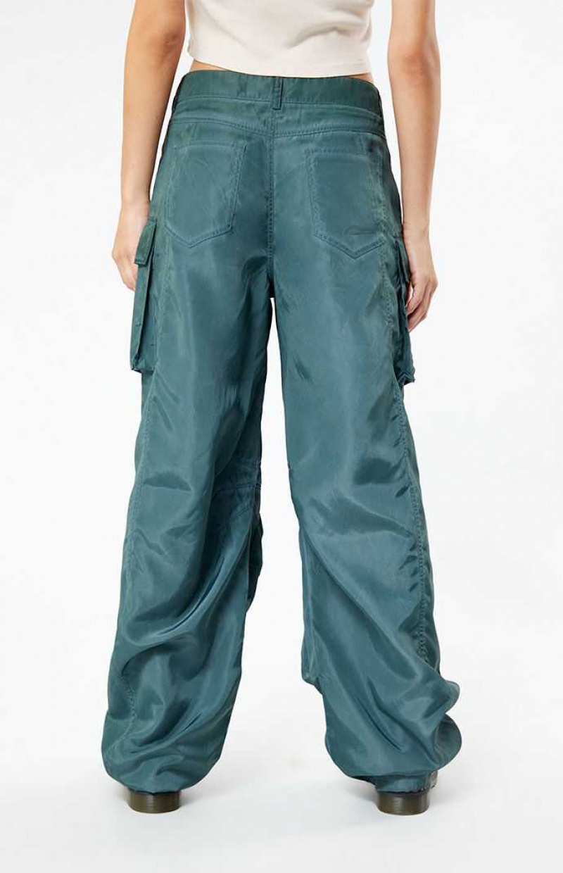 Pantalones PacSun Showpiece Low Rise Cargo Mujer Verde | BFDVQ3597