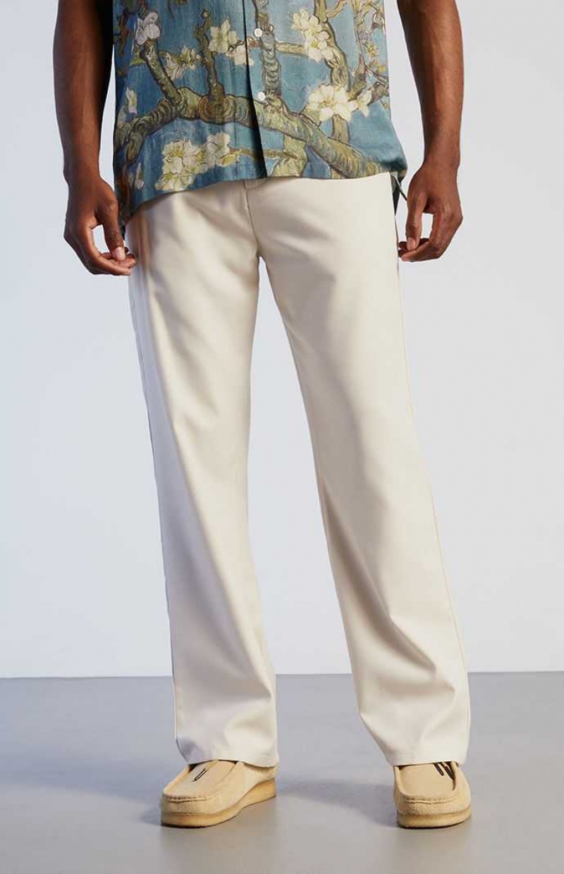 Pantalones PacSun Slim Boot Cream Hombre Creme | YRVLO3678