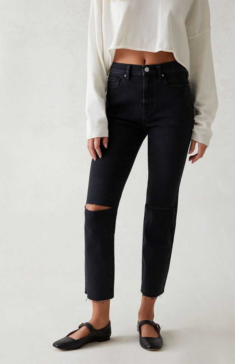 Pantalones PacSun Stretch Black Ripped Vintage Flaco Mujer Negras | GMUDA3251