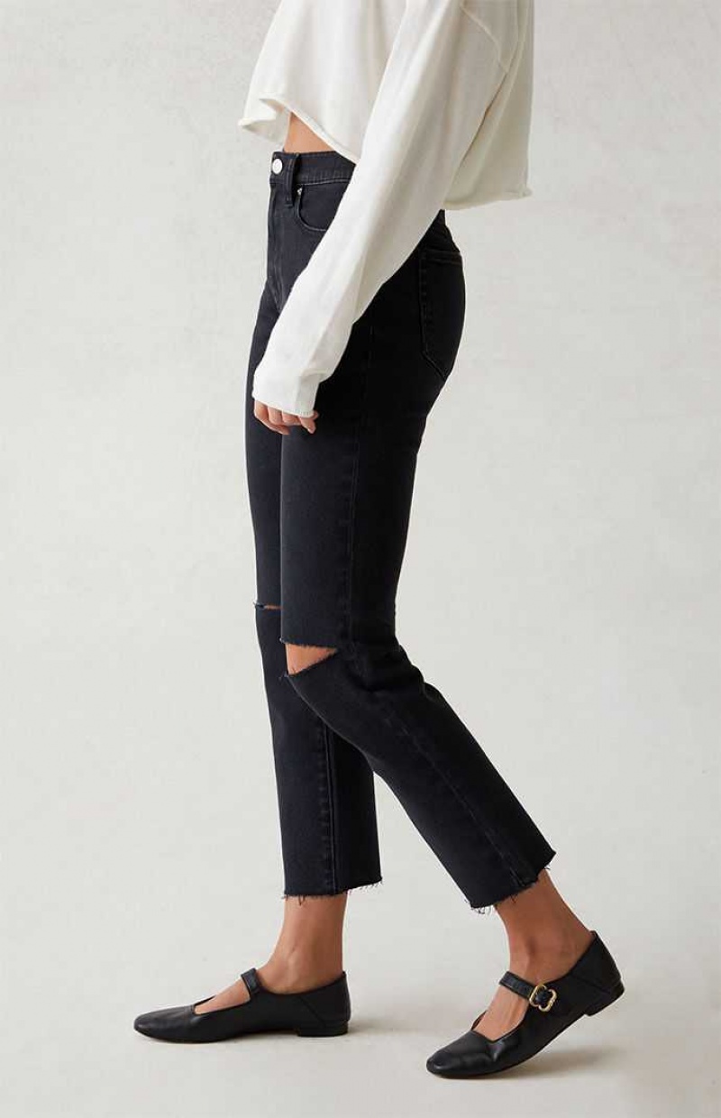 Pantalones PacSun Stretch Black Ripped Vintage Flaco Mujer Negras | GMUDA3251