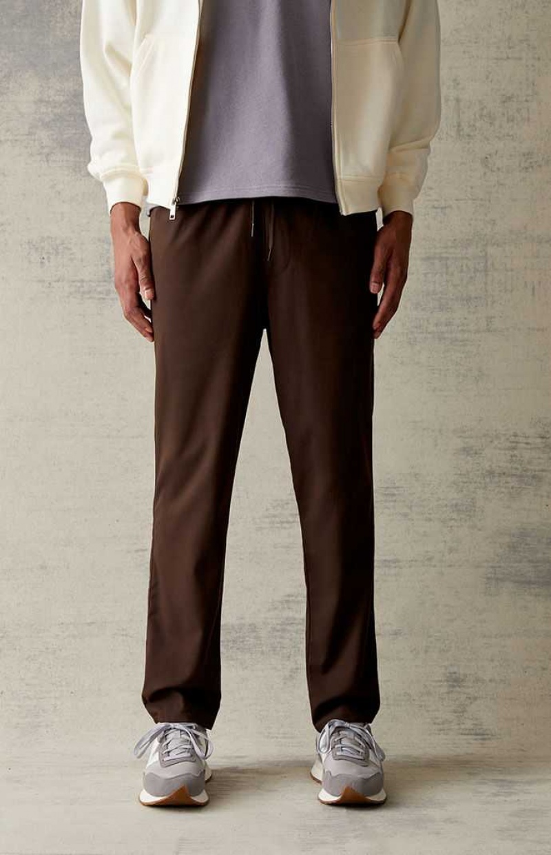 Pantalones PacSun Stretch Brown Slim Hombre Marrones Oscuro | IJPHV9478