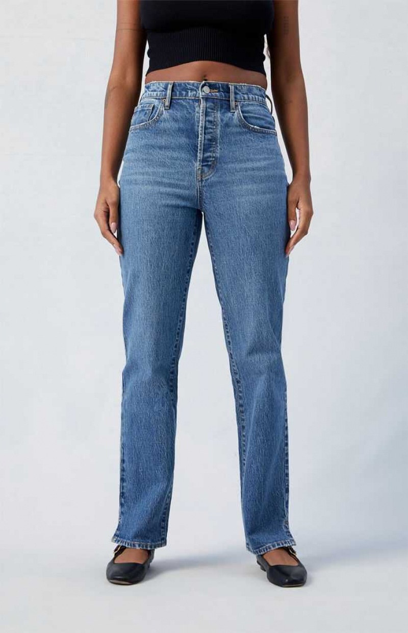 Pantalones PacSun Stretch Dark Indigo Dad Mujer Indigo | HRESI2874