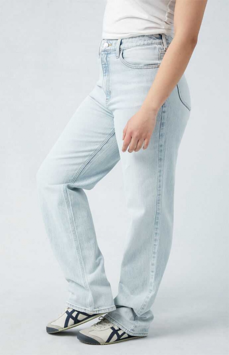 Pantalones PacSun Stretch Light Indigo Curve '90s Boyfriend Mujer Indigo | OCSLY6089