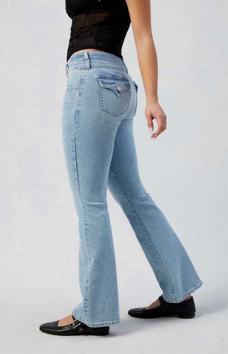 Pantalones PacSun Stretch Light Indigo Low Rise Bootcut Mujer Indigo | FLXDI9673