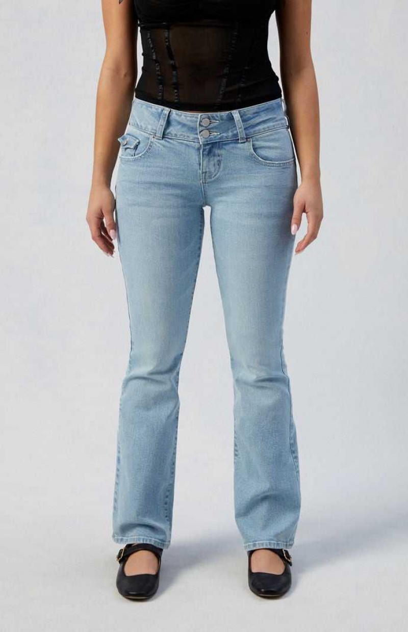 Pantalones PacSun Stretch Light Indigo Low Rise Bootcut Mujer Indigo | FLXDI9673