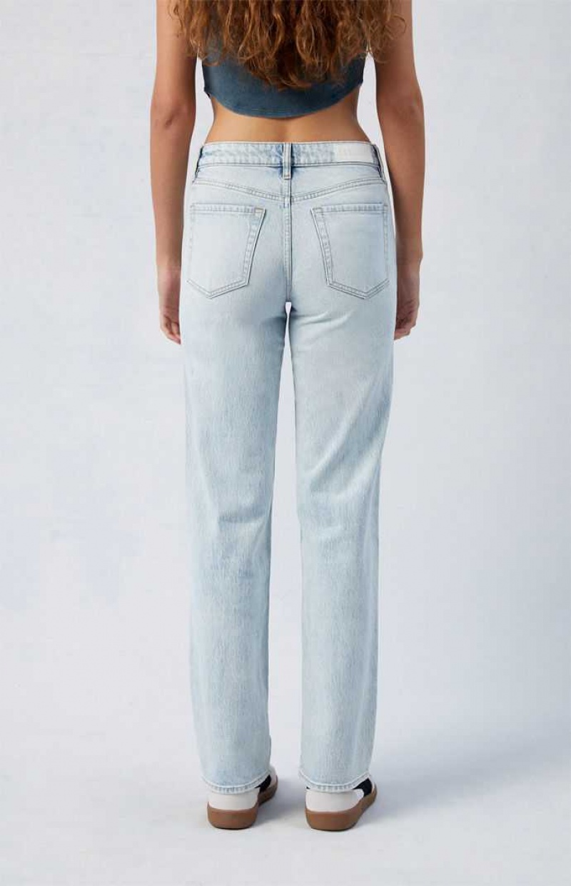 Pantalones PacSun Stretch Light Indigo Millie Mid Rise '90s Boyfriend Mujer Indigo | OYJNX7130