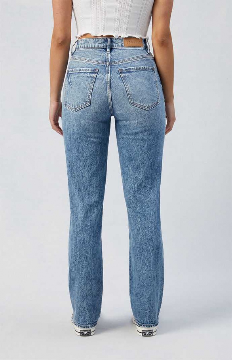 Pantalones PacSun Stretch Medium Indigo Dad Mujer Indigo | FBGQP9165