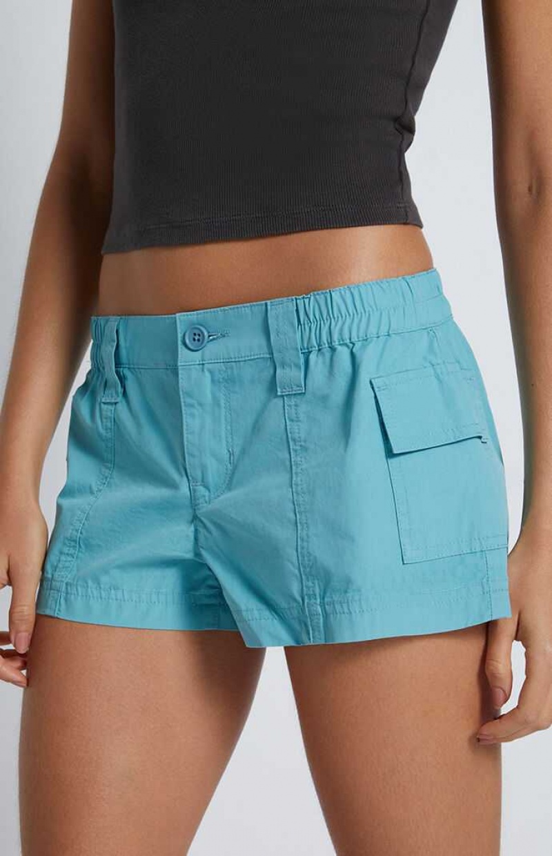 Pantalones PacSun Teal Low Rise Elastic Cintura Cargo Mujer Turquesa | YTGDX5768