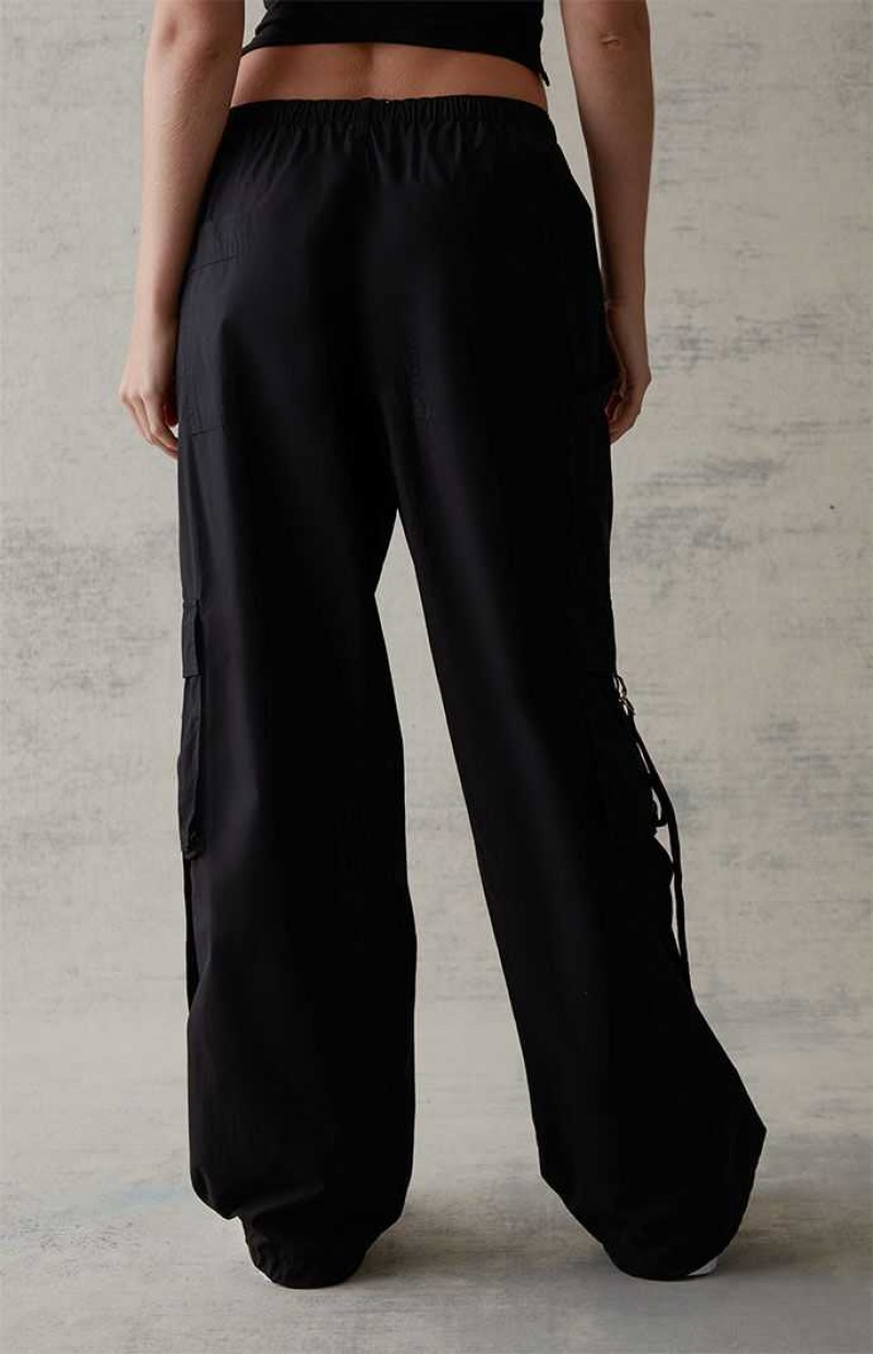 Pantalones PacSun Tiras Cargo Mujer Negras | MKQHF9365