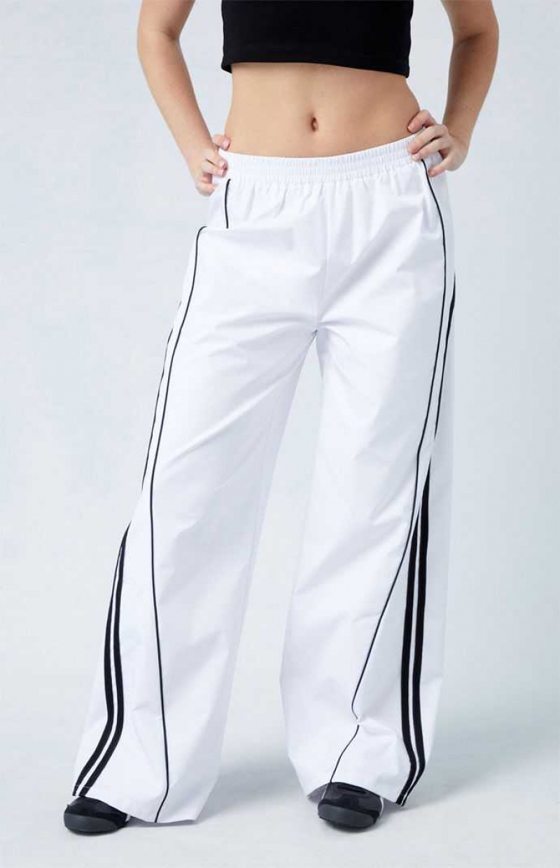 Pantalones PacSun Variegated A Rayas Pista Mujer Blancas Negras | DHINE4598