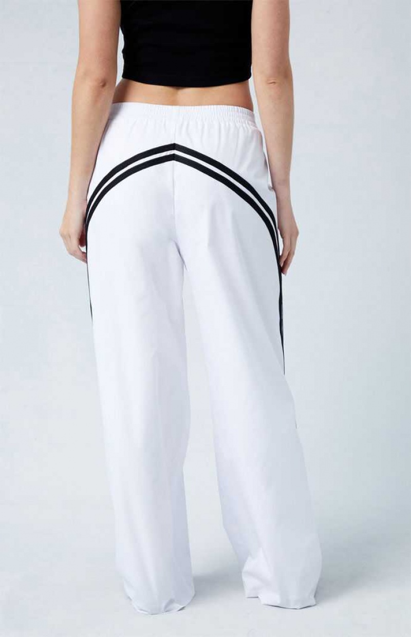 Pantalones PacSun Variegated A Rayas Pista Mujer Blancas Negras | DHINE4598