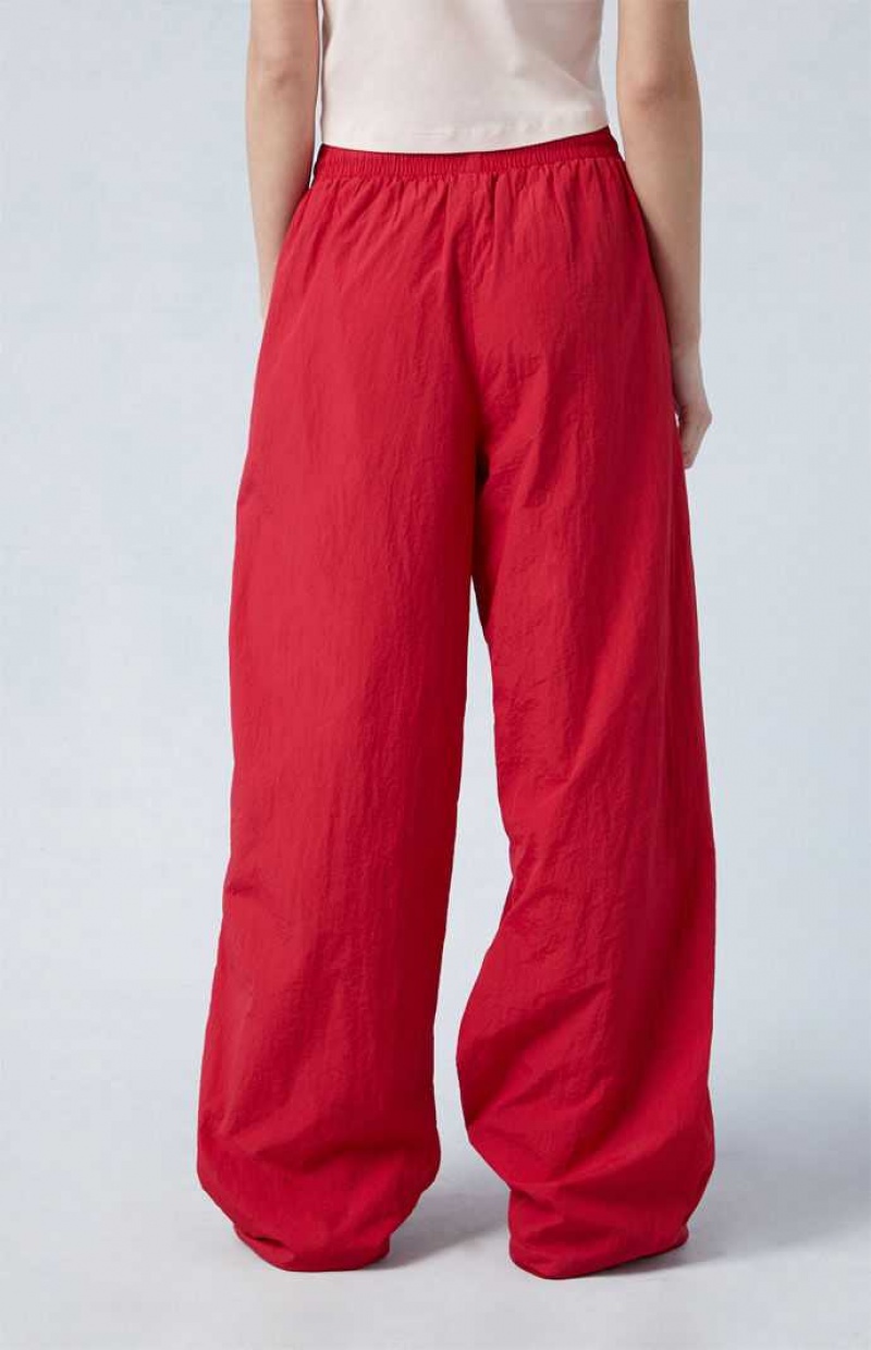 Pantalones PacSun Zip Up Pista Mujer Rojas | RJQIB1543