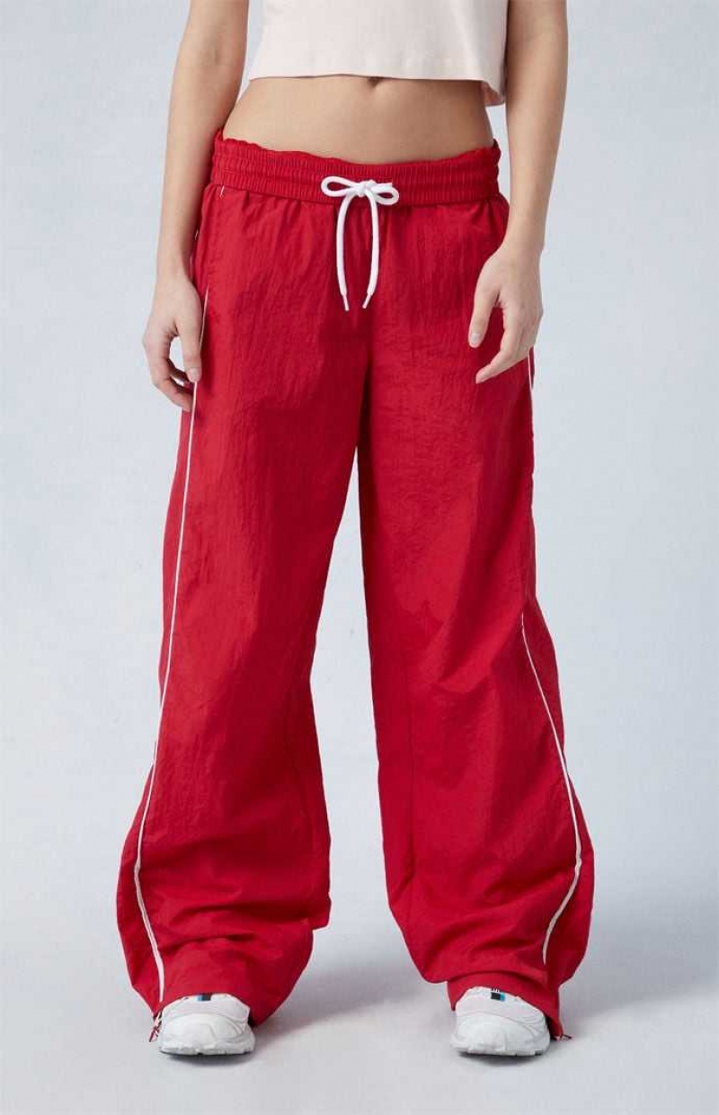 Pantalones PacSun Zip Up Pista Mujer Rojas | RJQIB1543