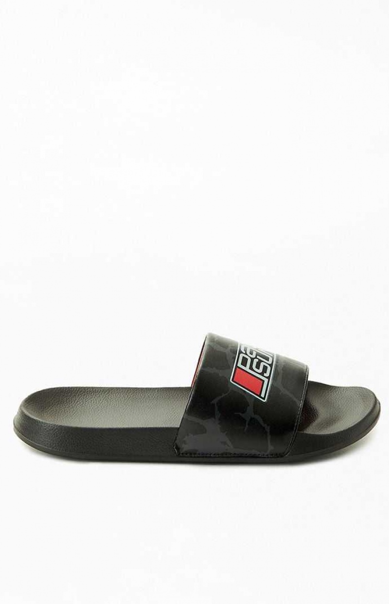 Sandalias PacSun Classic Chanclas Hombre Negras Rojas | YBUCS8096