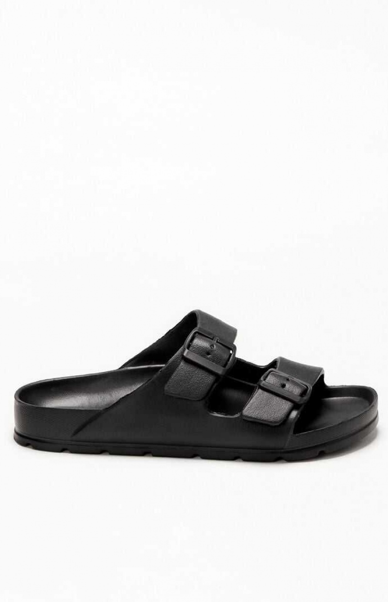 Sandalias PacSun Women\'s Hebilla Correa Mujer Negras | GZSCH8679