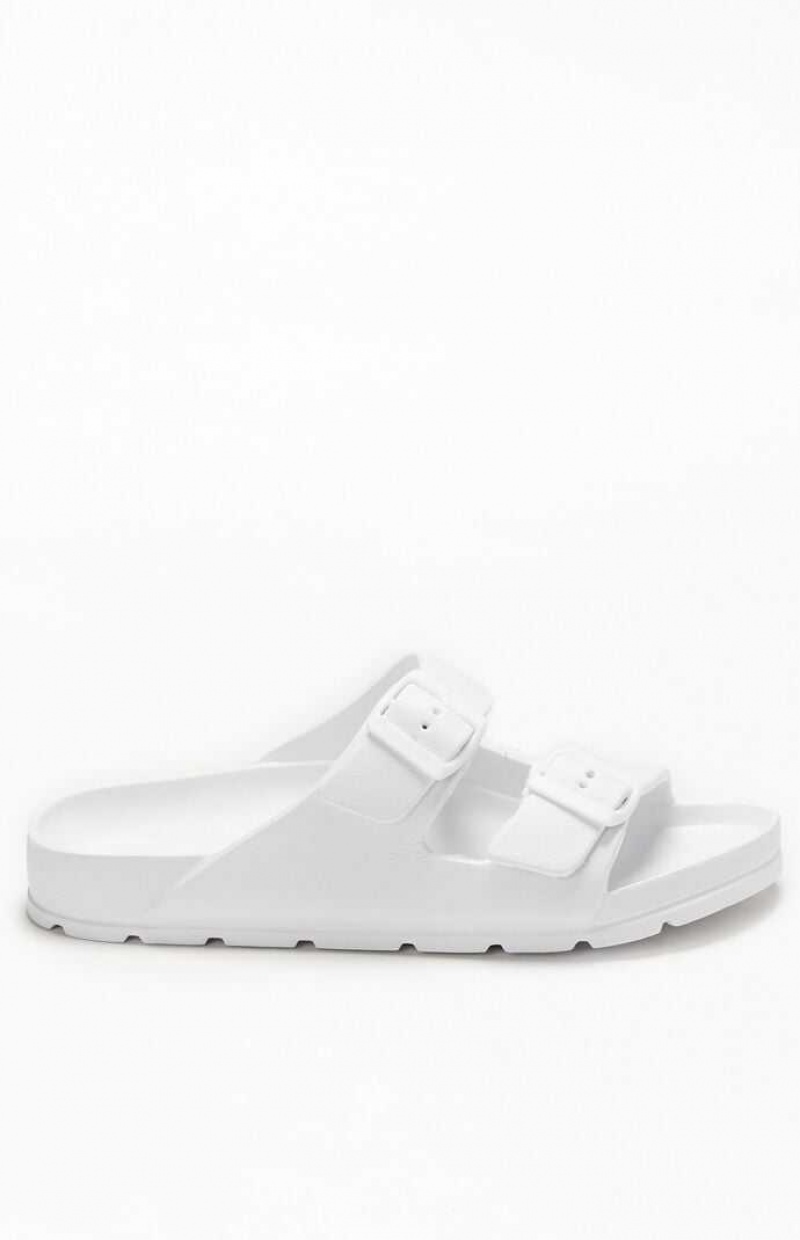 Sandalias PacSun Women\'s Hebilla Correa Mujer Blancas | JMCIO3812