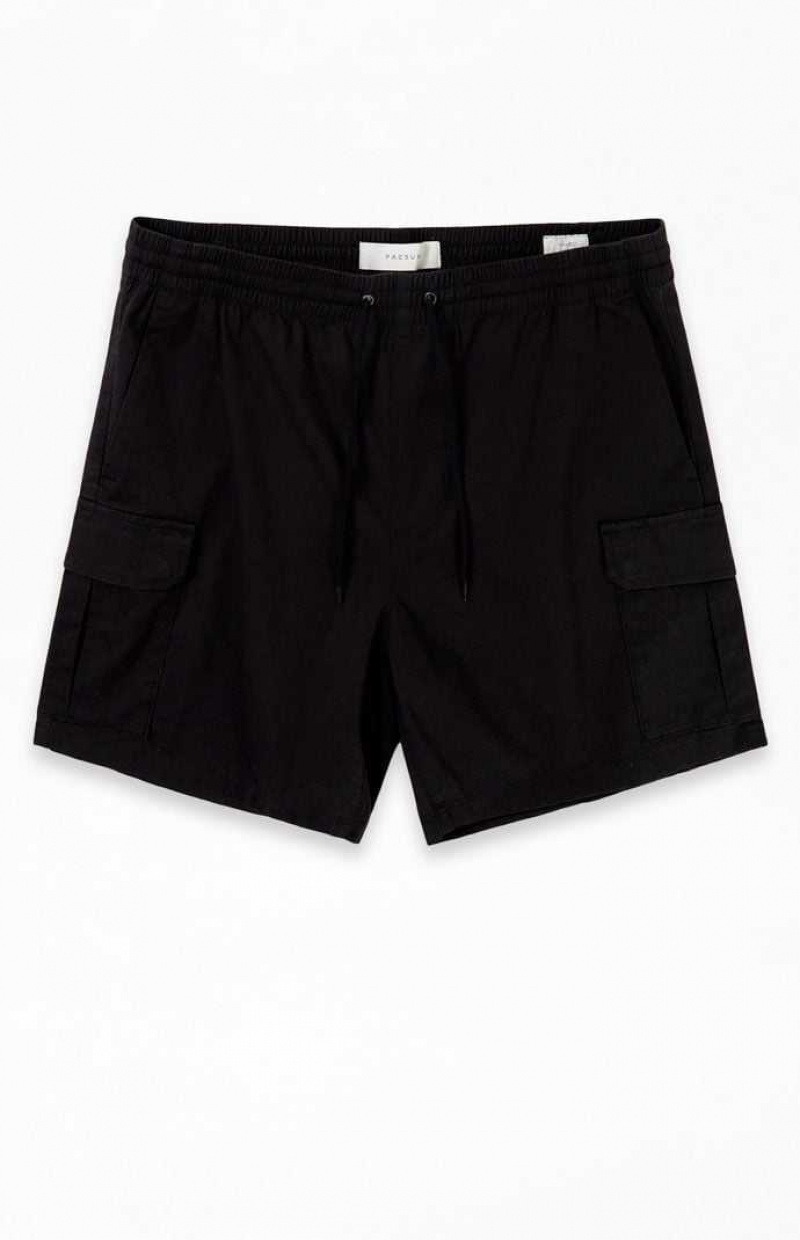 Short PacSun Black Cargo Hombre Negras | LNFOH3602