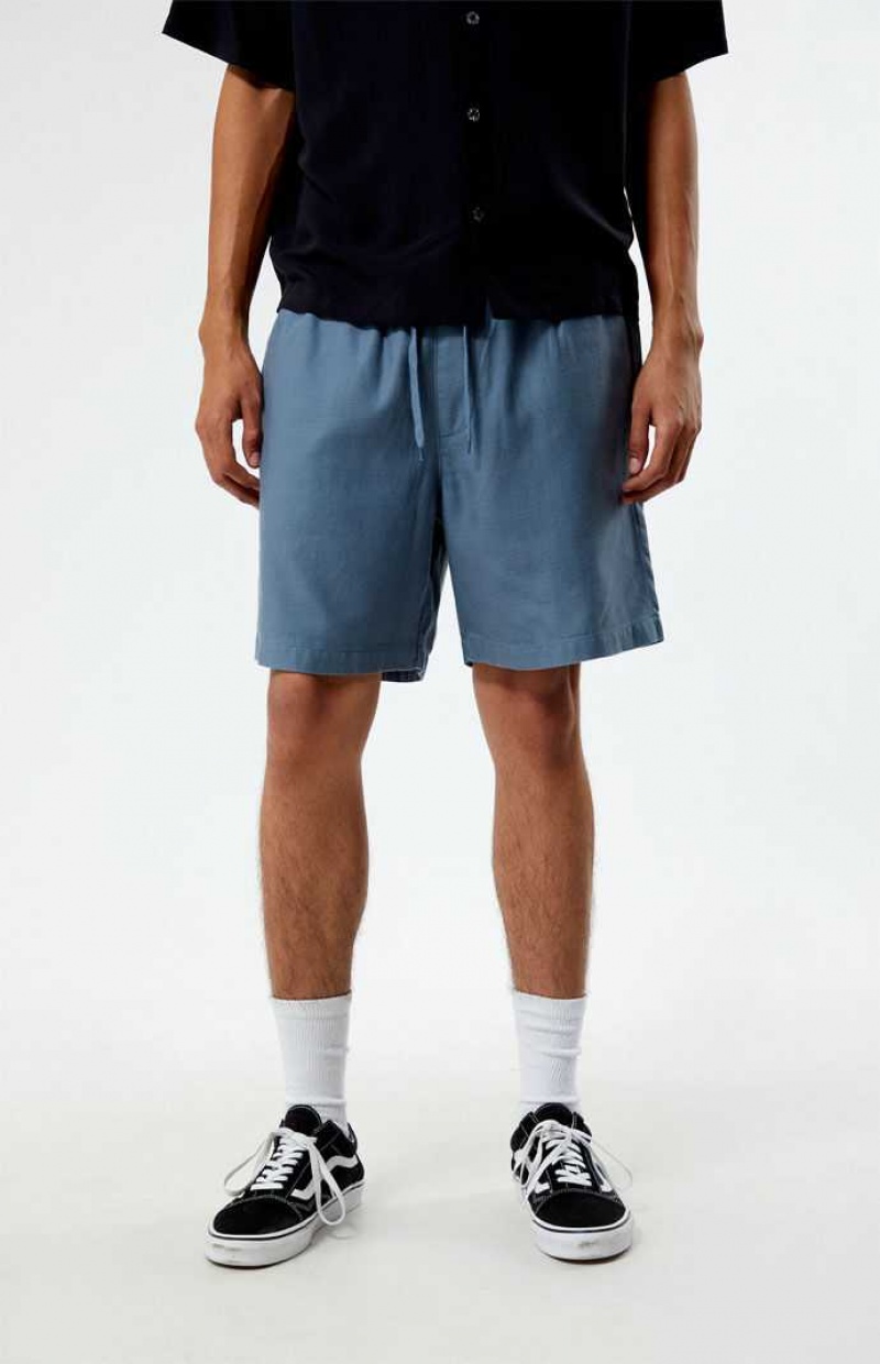 Short PacSun Blue Algodon Volley Hombre Azules | GWBZN9307