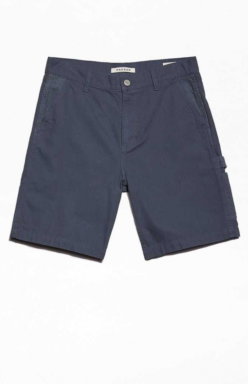 Short PacSun Blue Grey Carpenter Hombre Azules Gris | JOAUB7382