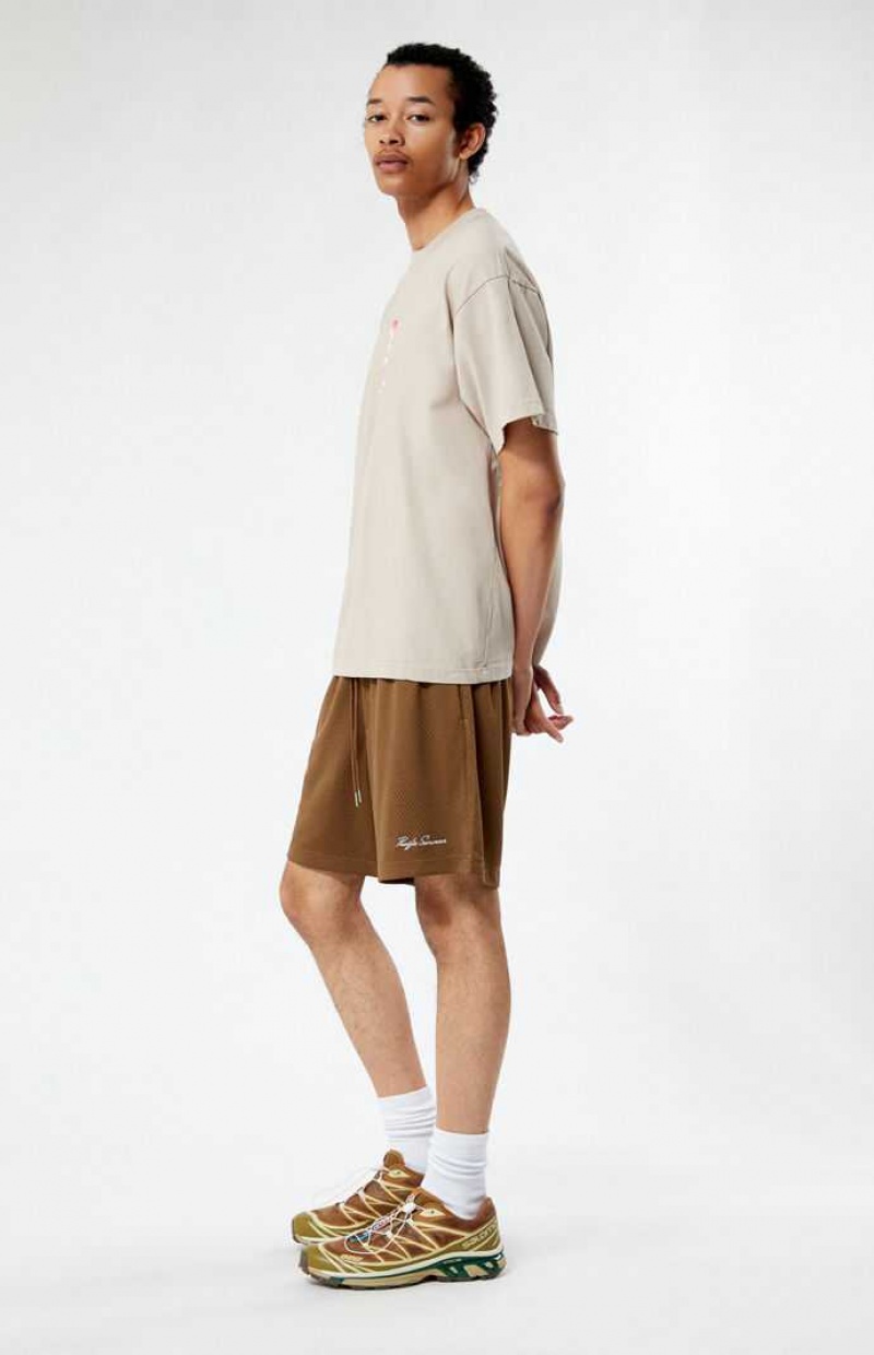 Short PacSun Brown Mesh Basketball Hombre Marrones | FWCIT5296