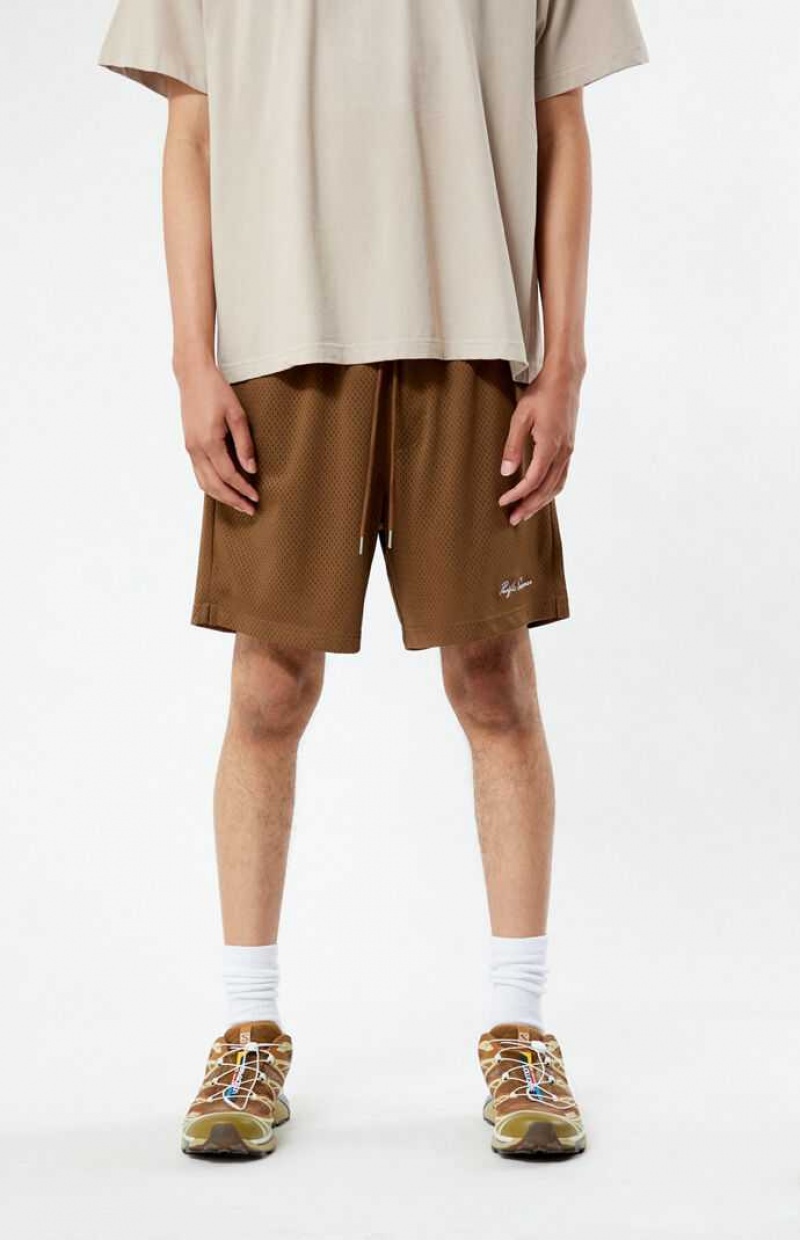 Short PacSun Brown Mesh Basketball Hombre Marrones | FWCIT5296