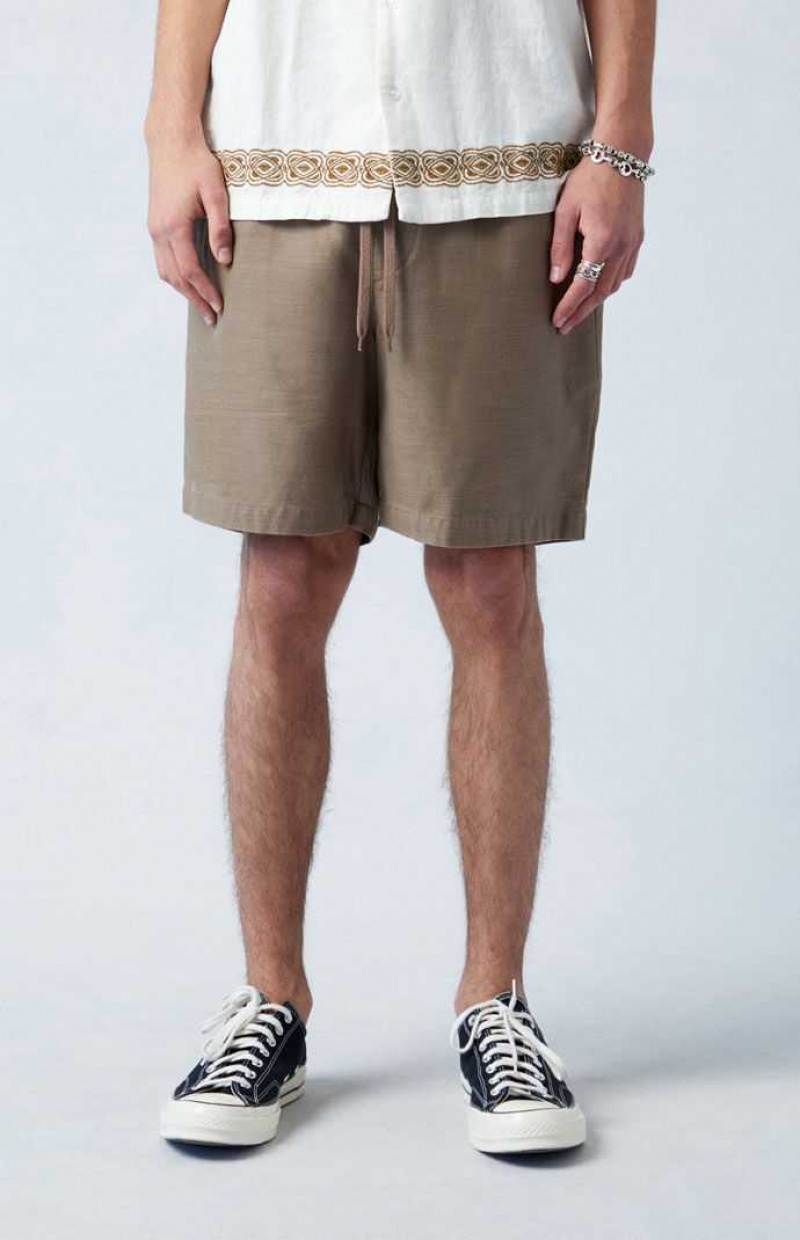 Short PacSun Brown Volley Hombre Gris Marrones | KSXQL3467