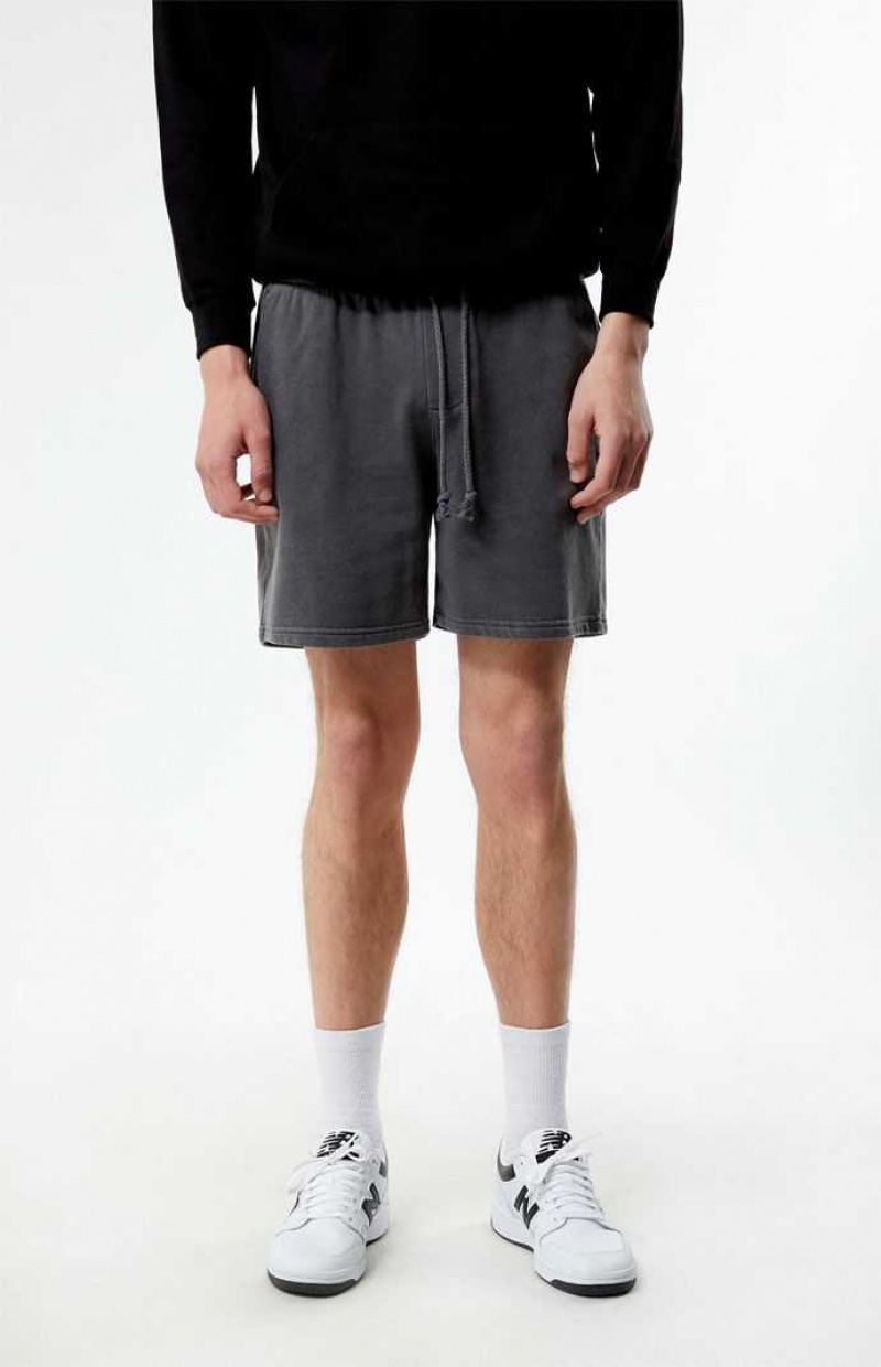 Short PacSun Charcoal Fleece Volley Hombre Gris | XZGVW9651