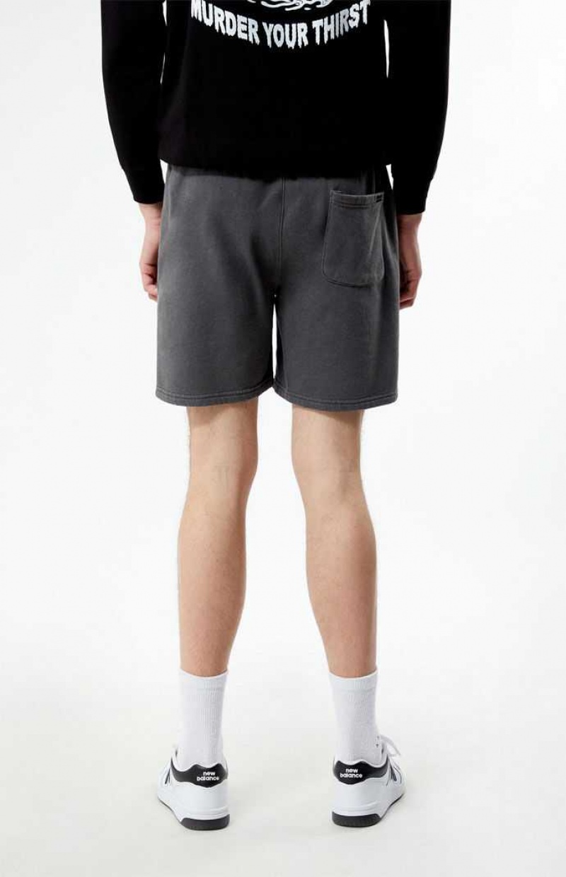 Short PacSun Charcoal Fleece Volley Hombre Gris | XZGVW9651