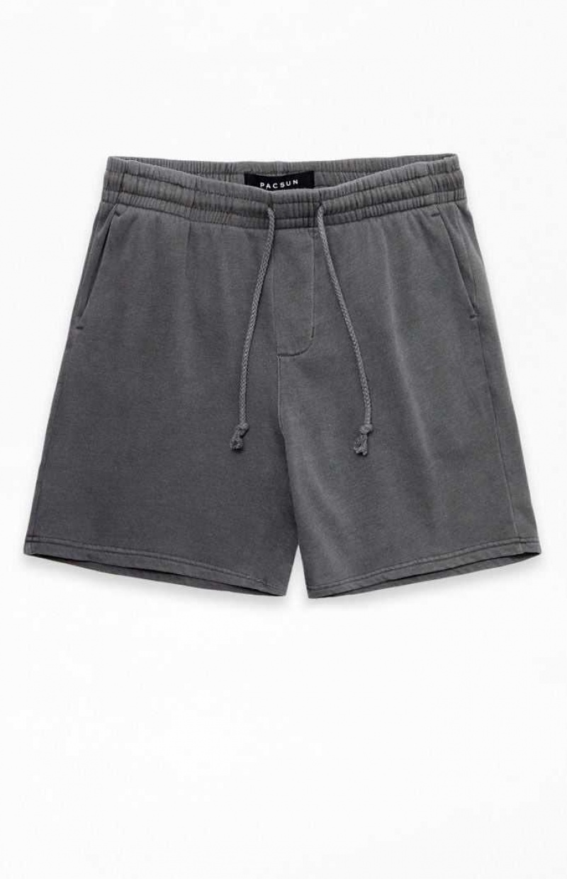 Short PacSun Charcoal Fleece Volley Hombre Gris | XZGVW9651