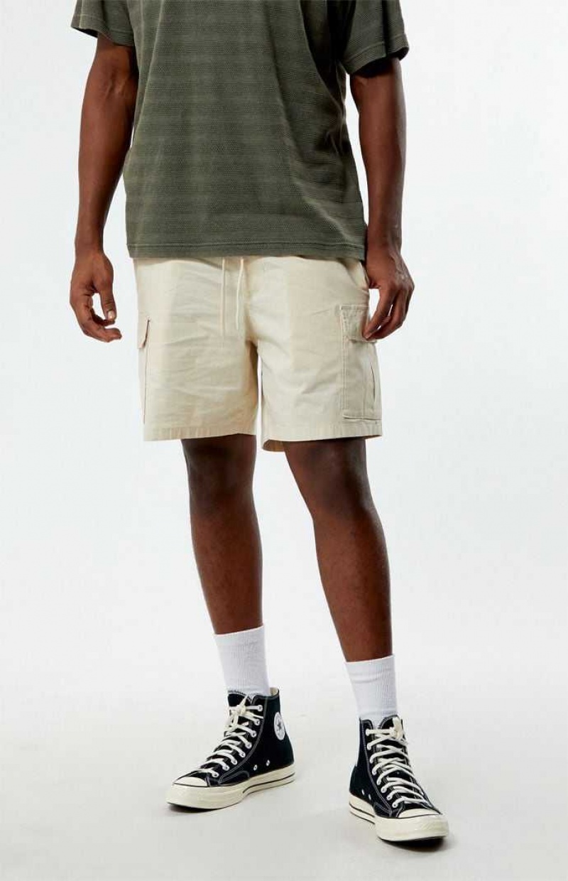 Short PacSun Cream Cargo Hombre FOG | UNSQG5162