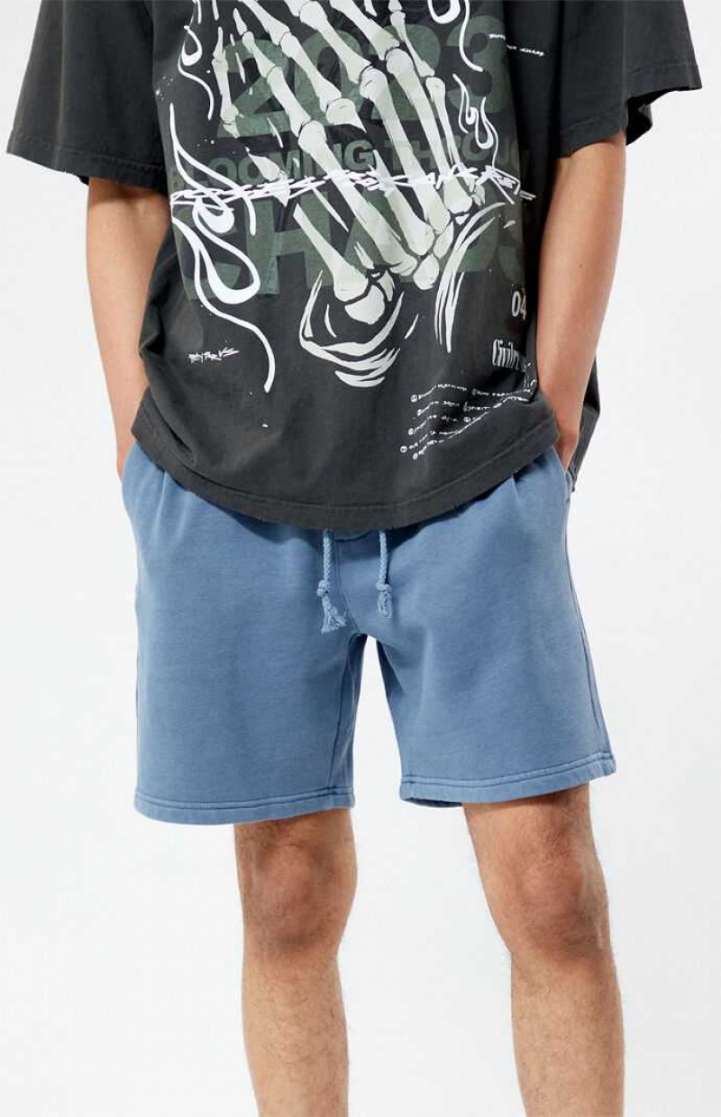 Short PacSun Fleece Volley Hombre Azules | KAUBY0752