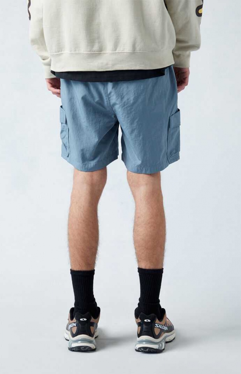 Short PacSun Nylon Blue Cargo Hombre Azules | KWOTR5604