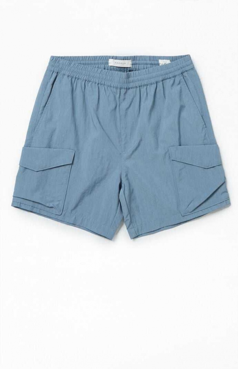 Short PacSun Nylon Blue Cargo Hombre Azules | KWOTR5604