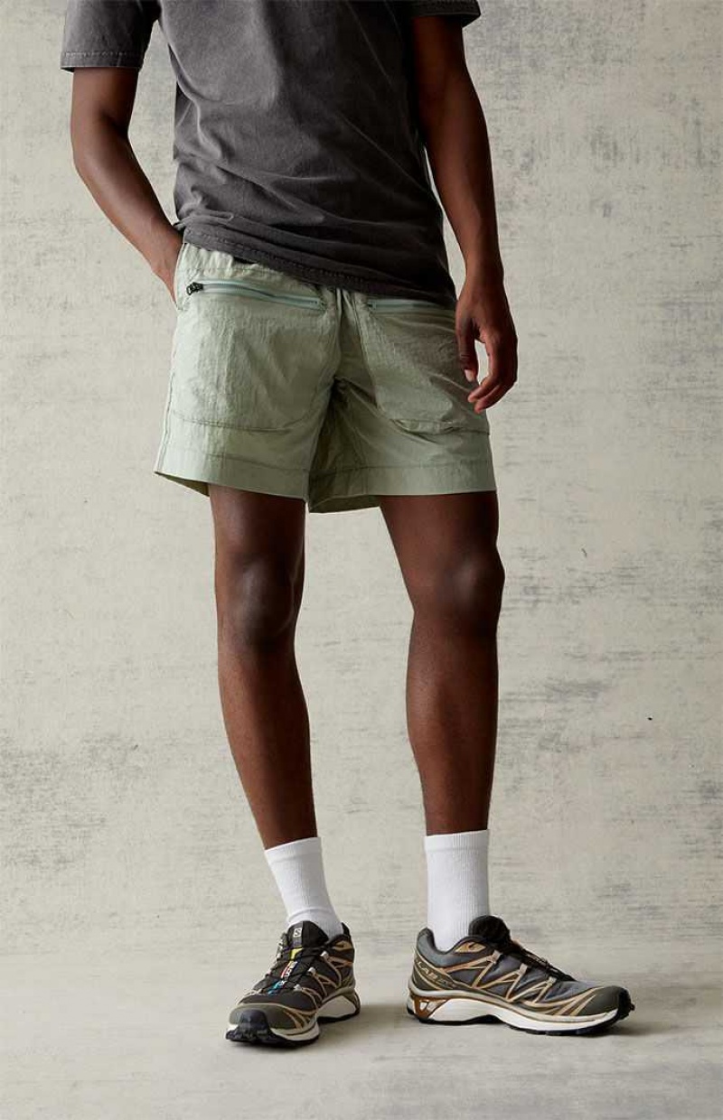 Short PacSun Nylon Sage Volley Hombre Verde Oliva | GUKRM3925