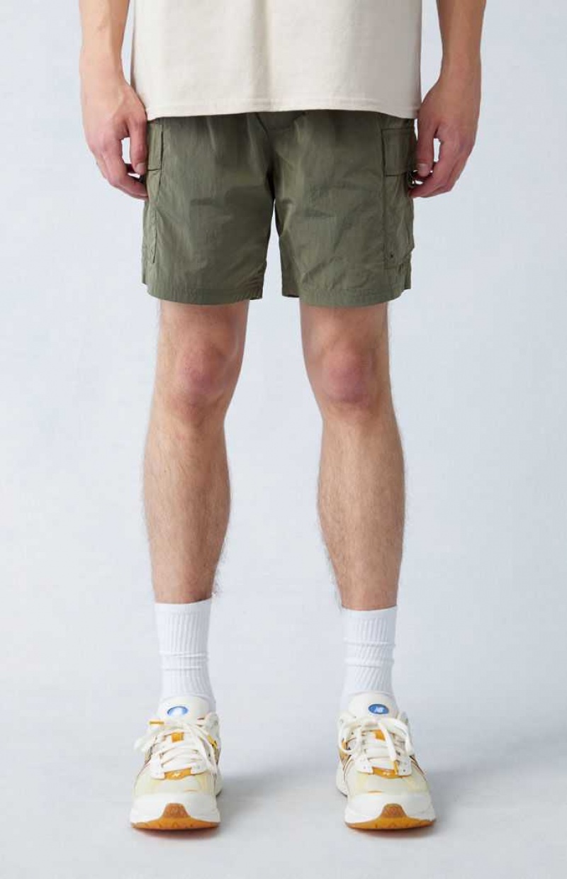 Short PacSun Olive Nylon Cargo Hombre Verde | IBPMG0153