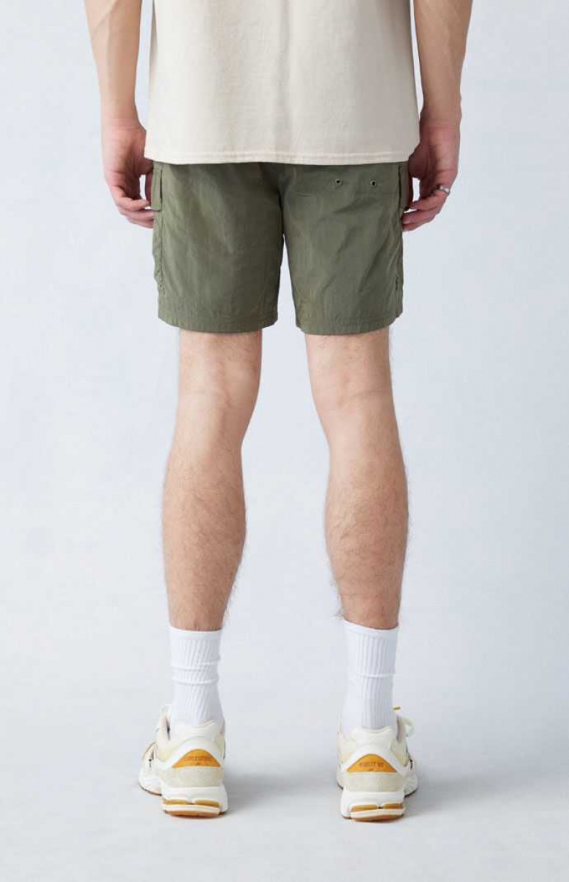 Short PacSun Olive Nylon Cargo Hombre Verde | IBPMG0153